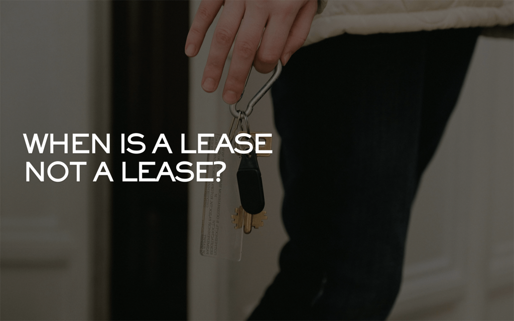 When is a lease not a lease?
